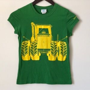 Paul Frank for John Deere Y2K graphic tee -size XS - green yellow tractor tshirt